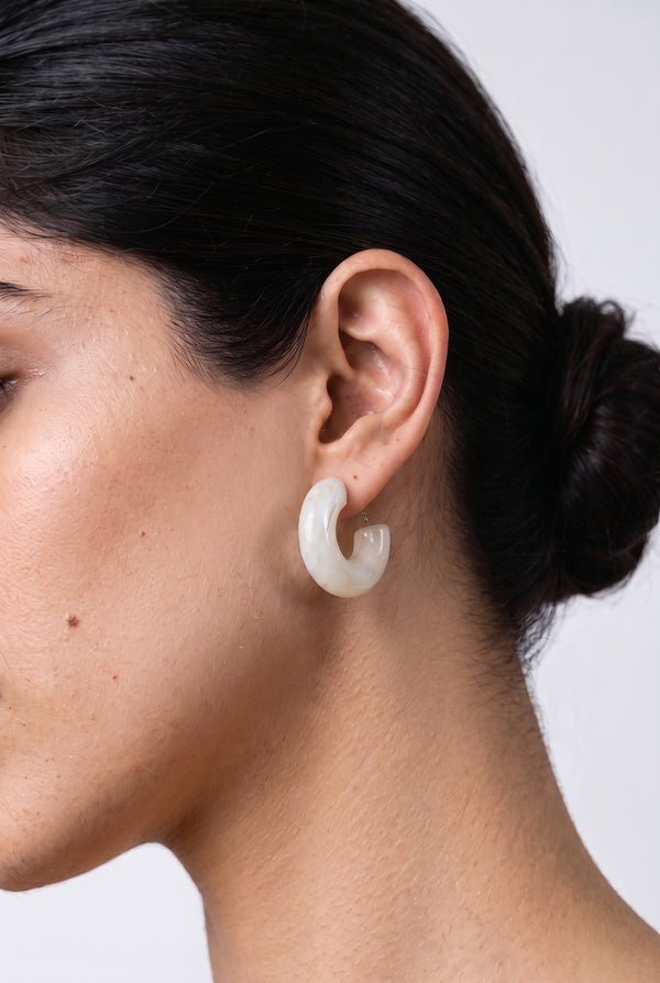 Amber Effect Hoop Earrings