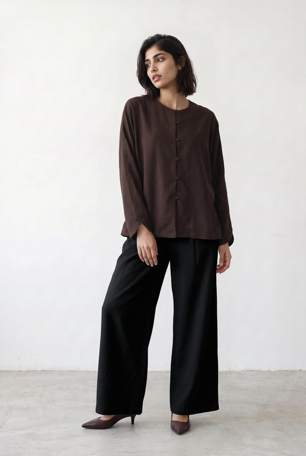 Drawstring Wide-Leg Trousers