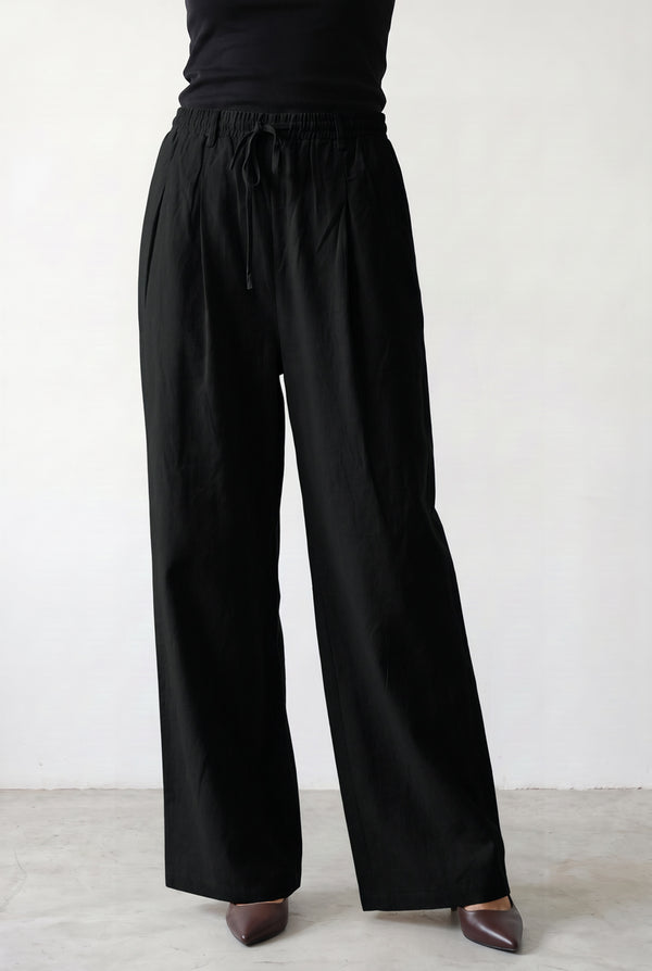 Drawstring Wide-Leg Trousers