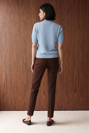 Mock Neck Knit T-Shirt