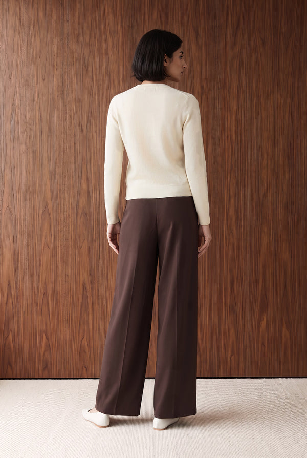 Fine-Knit Button-Front Cardigan - OFF WHITE