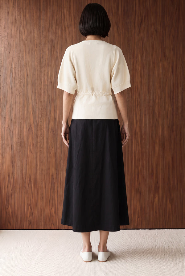 KNIT JUMPER WITH BALLOON SLEEVES - OFF WHITE