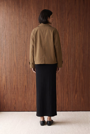 SHORT TRENCH JACKET - BROWN
