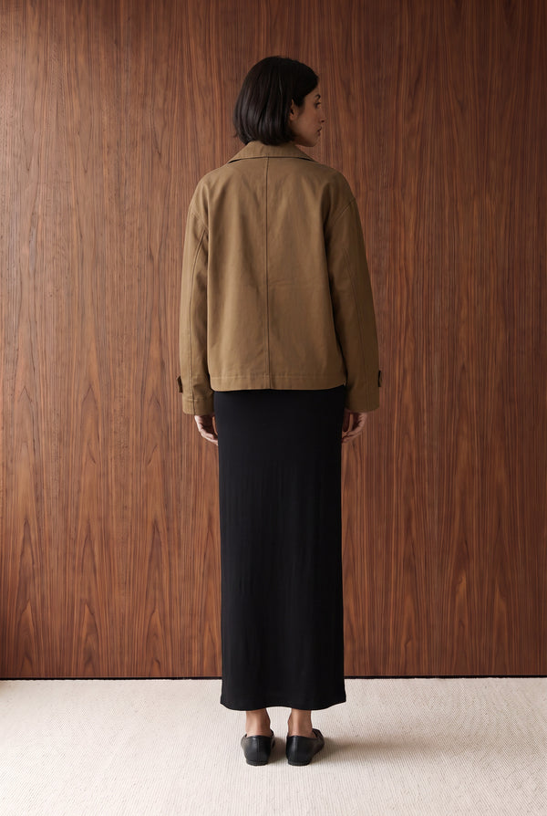 SHORT TRENCH JACKET - BROWN