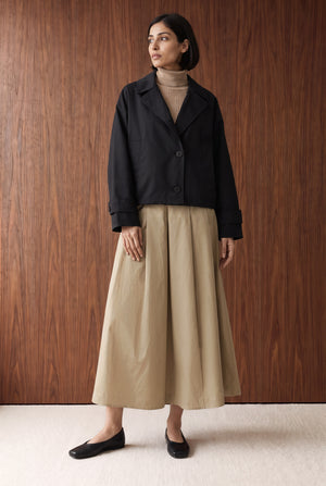 Asymmetric Draped Midi Skirt