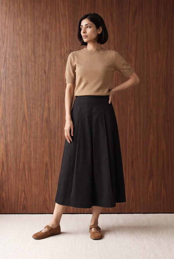 Mock Neck Knit T-Shirt