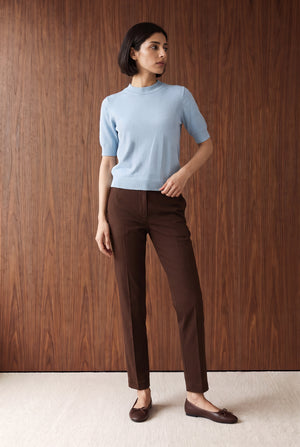 Mock Neck Knit T-Shirt