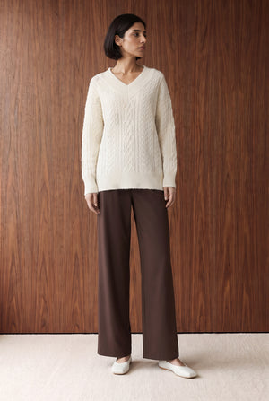 WIDE LEG PLEATED PANTS