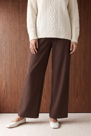 WIDE LEG PLEATED PANTS