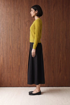 Box Pleated Cotton Skirt
