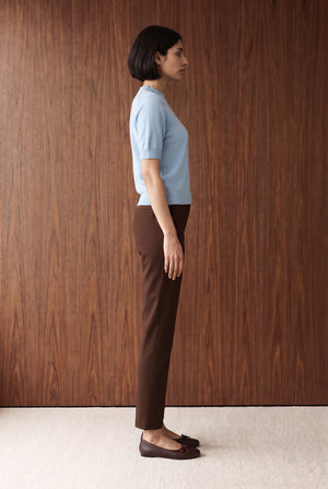 Mock Neck Knit T-Shirt